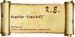 Kupfer Euniké névjegykártya
